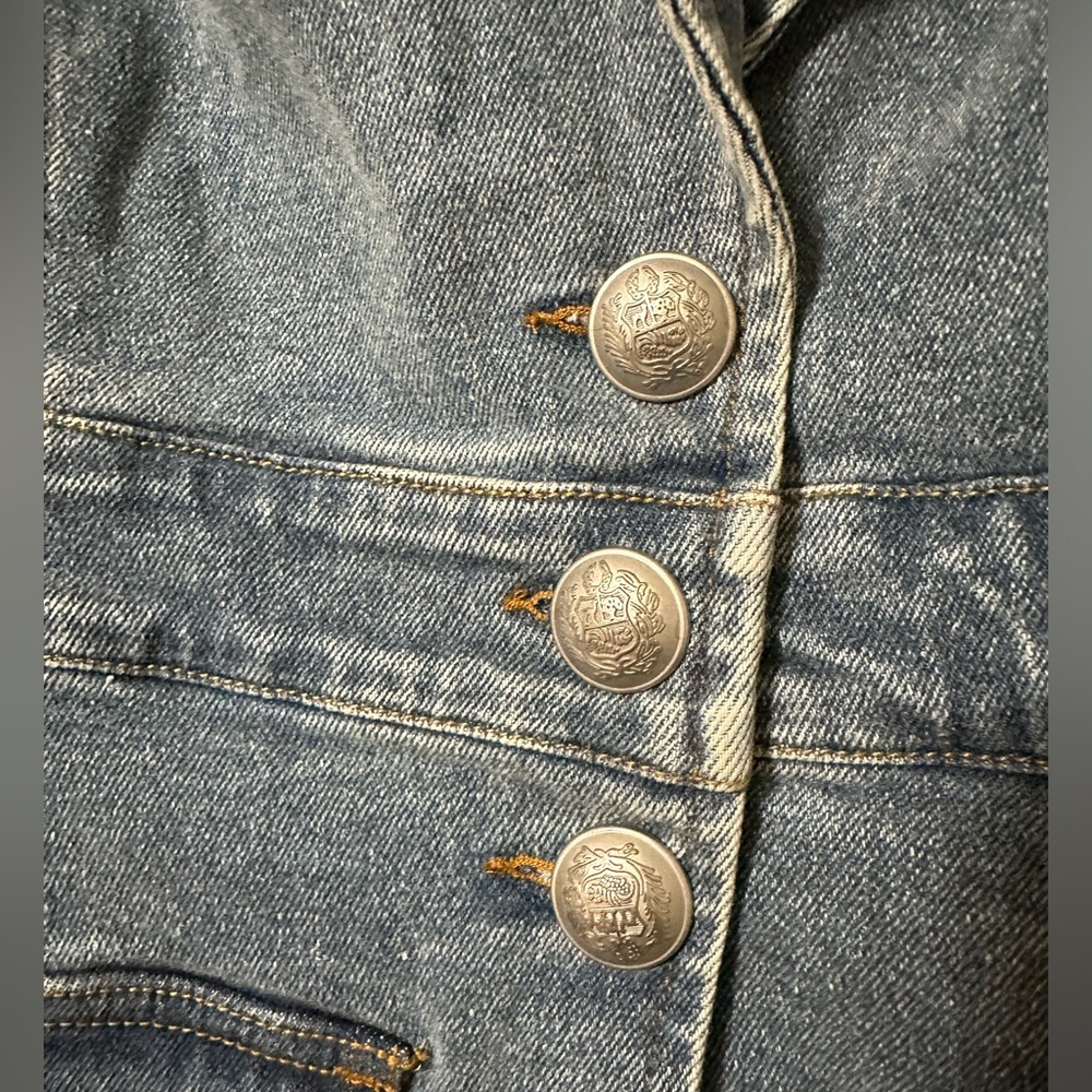 Elie Tahari Denim Jacket Blazer Womens Size 10 - Picture 3 of 14